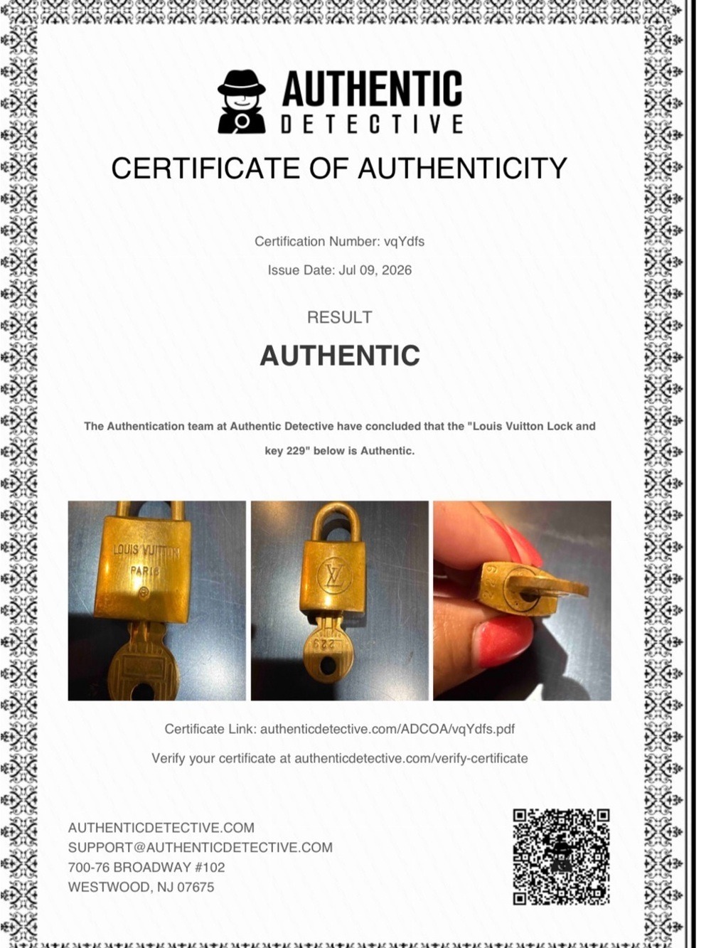 Louis Vuitton Padlock and Key Set 229 - Picture 9 of 9